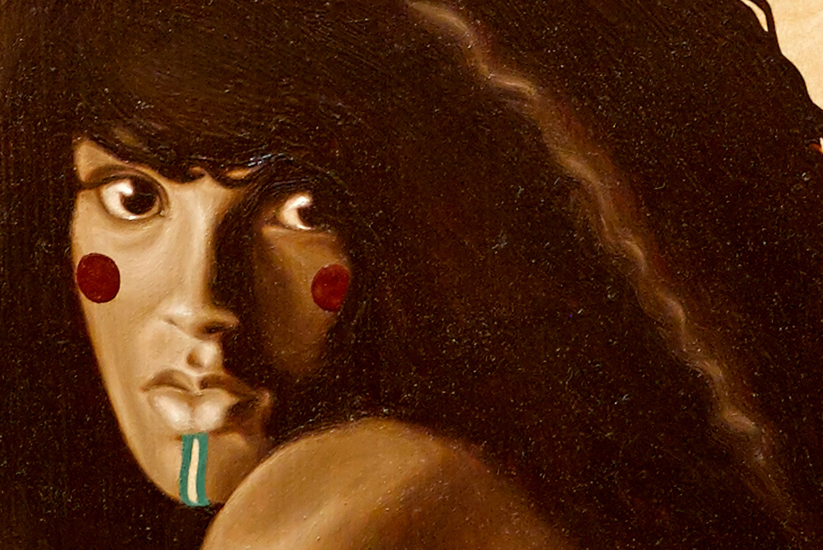 Felid - Close up of Oil Painting on Wood By Jodie Herrera